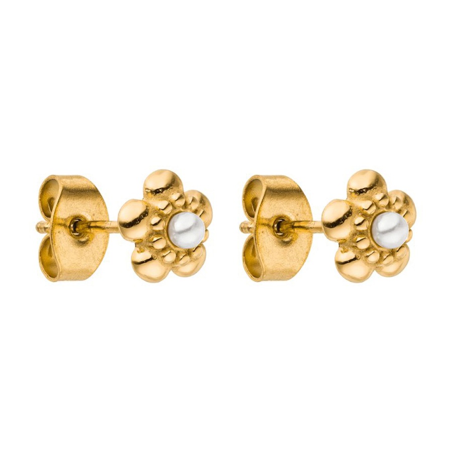 Purelei Shiny Bloom Ohrringe 100% Edelstahl 7 mm Hellbraun Damen