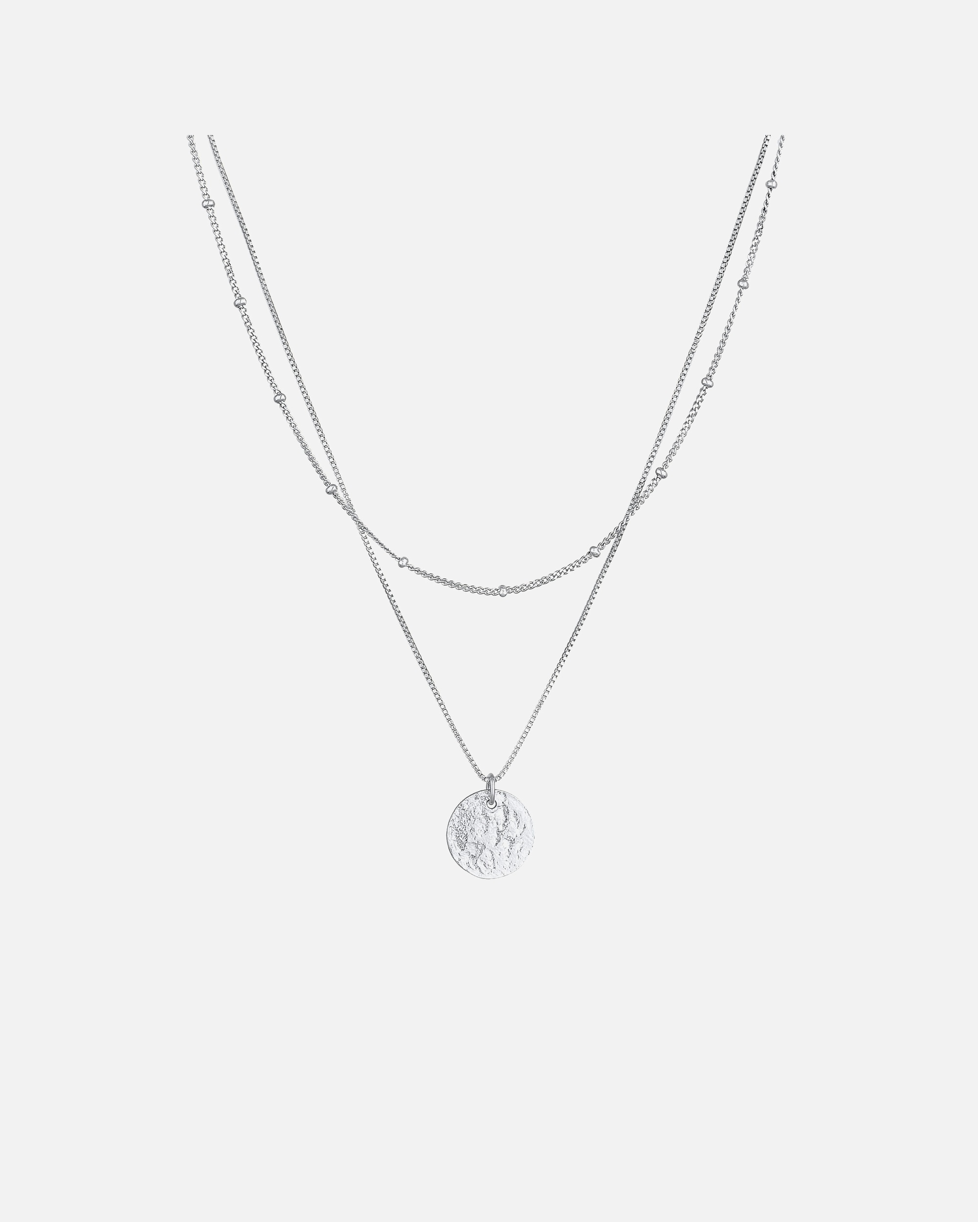 Halskette für Weiblich Elli Layer Kugelkette Boho 2-lagig 925 Sterling Silber 40