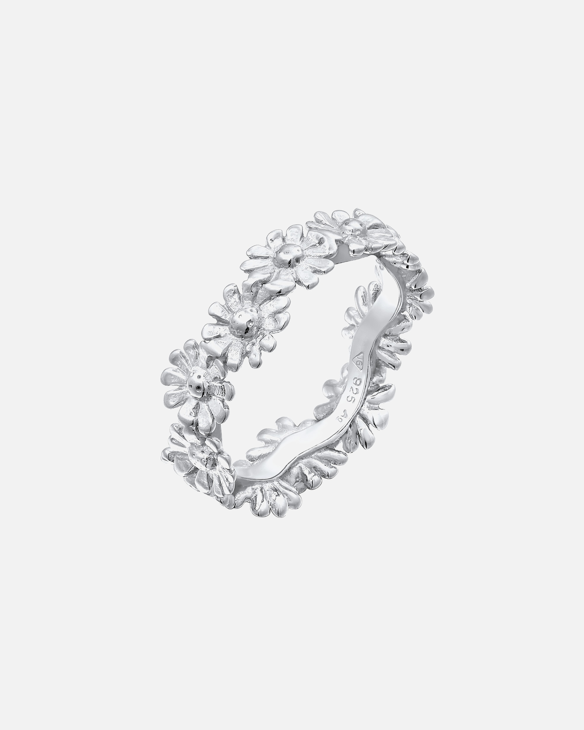 Ring für Weiblich Elli Bandring Blüte Blume Flower Hippie 925 Silber 54
