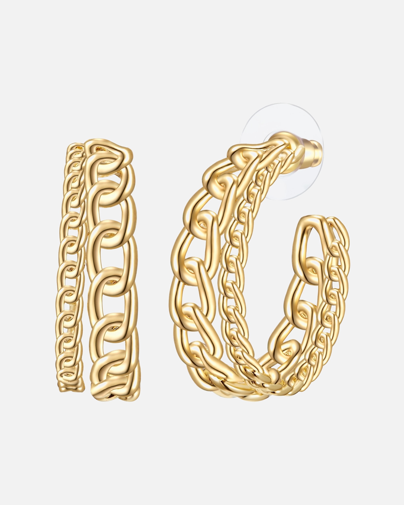 Creolen für Weiblich Lulu & Jane Creolen aus Metall in Gelbgold 27,8 mm