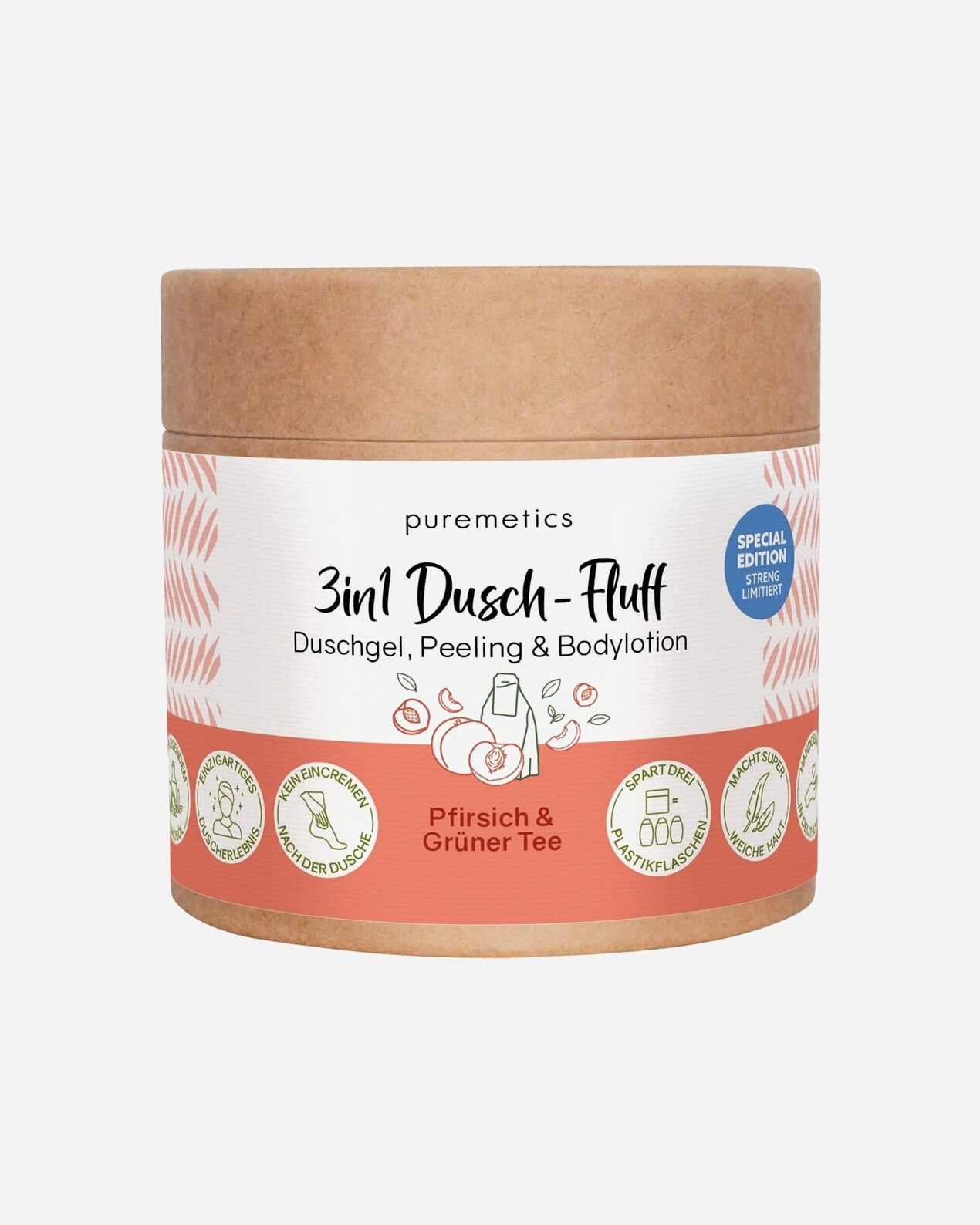 Duschgel für Unisex puremetics Dusch-Fluff Pfirsich & Grüner Tee 250 g