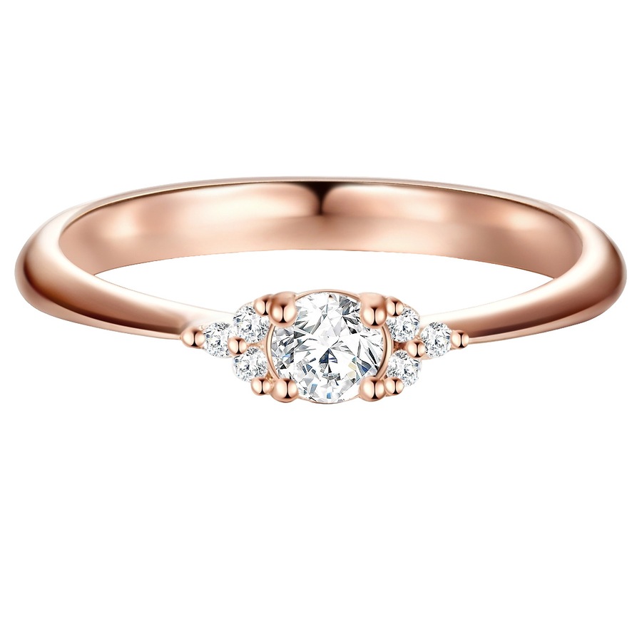 Trilani Ring aus Sterling Silber in roségold mit Zirkonia 51 Damen
