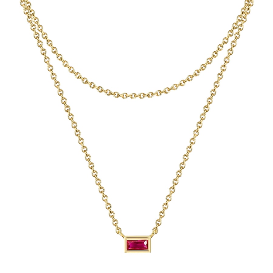 Glanzstücke München Halskette Sterling Silber Korund in Gelbgold 42,0/36,0 cm Basiskette + 5,0 Verläng Damen