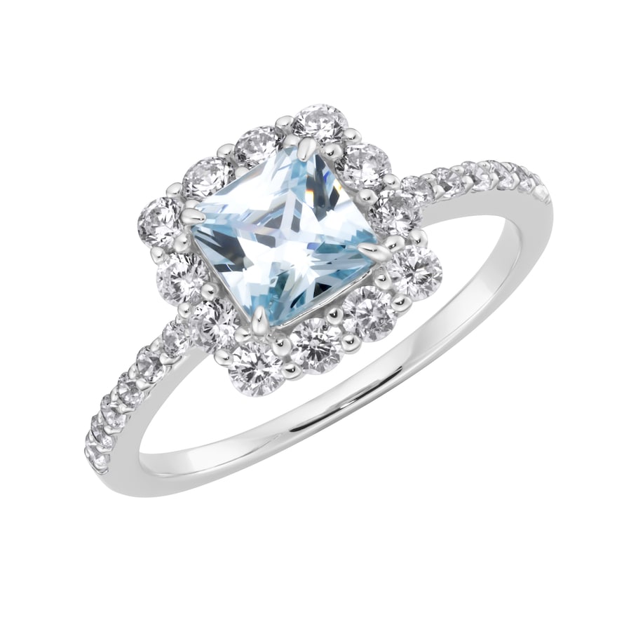 Giorgio Martello Milano Ring Ziersteine, Zirkonia weiß, Silber 925 56 Violett