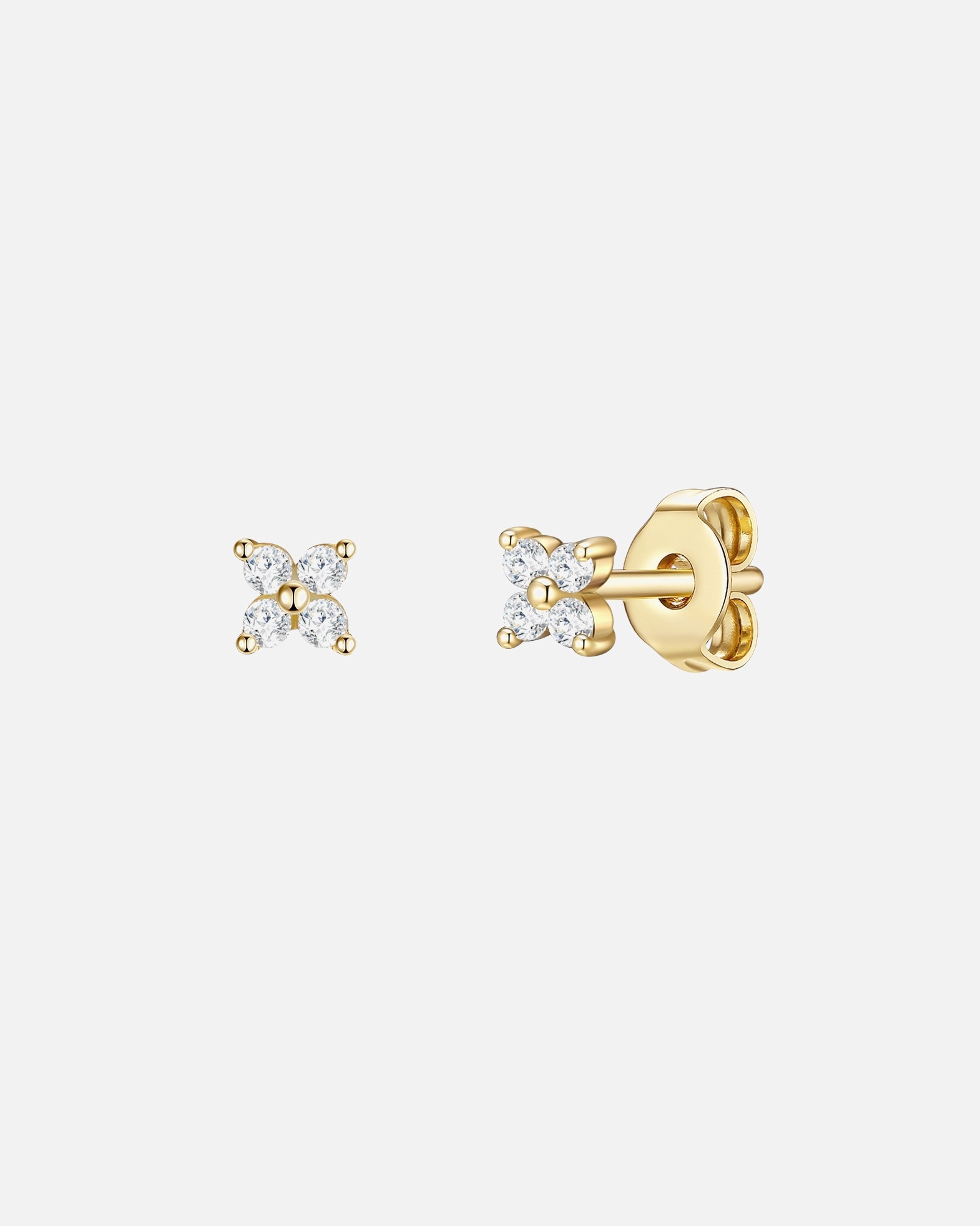Ohrringe für Weiblich Glanzstücke München Ohrstecker Sterling Silber Zirkonia in Gelbgold 4,8 mm