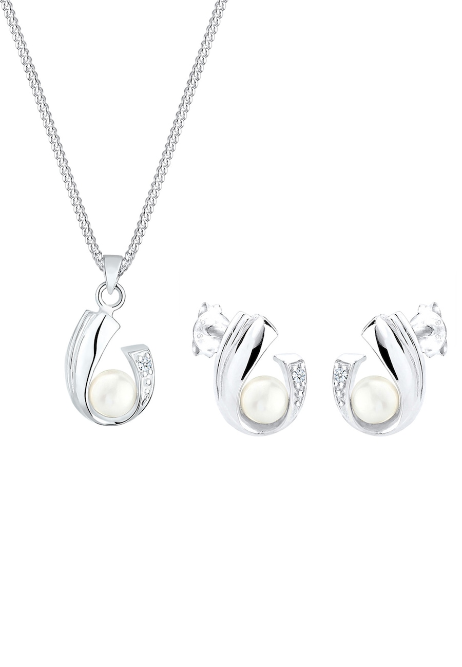 Elli DIAMONDS Diamant Süßwasserperlen 925 Sterling Silber Weiß Damen
