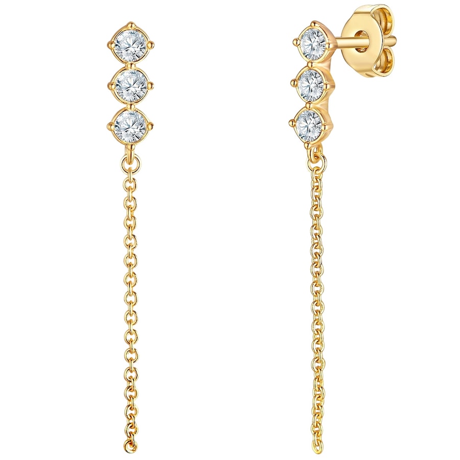 Lulu & Jane Ohrhänger aus Metall in Gelbgold mit verziert Kristallen von Swarovski 37,7 mm Damen