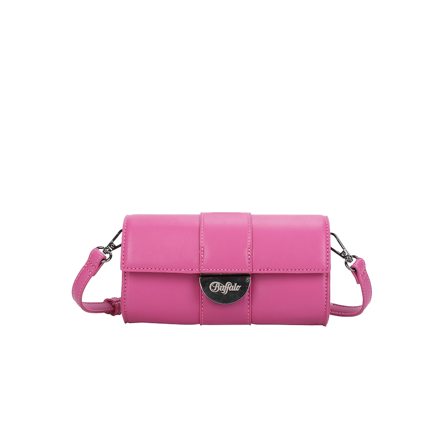 Buffalo Clutch Curve Night mit dekorativem Clip-Metallverschluss pink Pink Damen