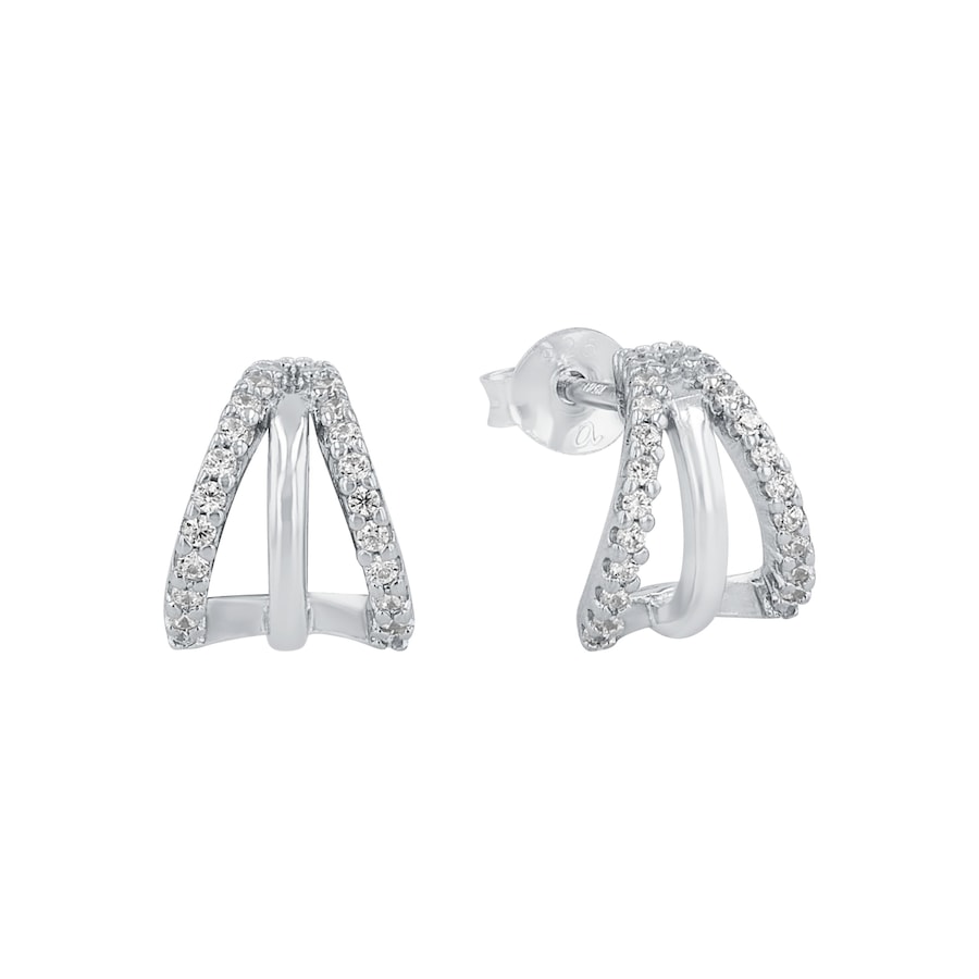 amor Ohrstecker Silber Weiss Damen