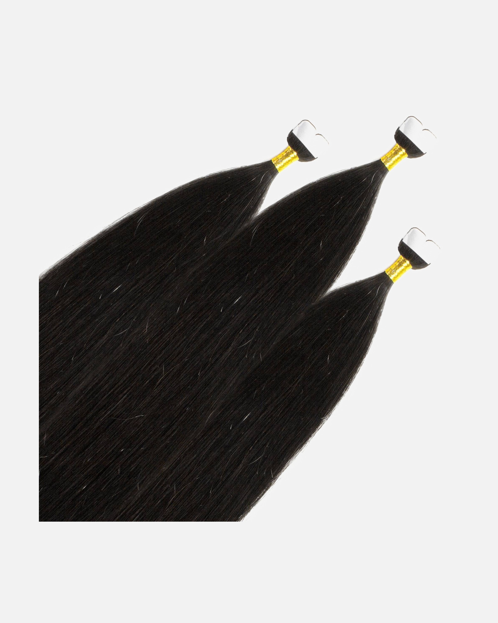 Extensions für Weiblich hair2heart Mini Tape Extensions Premium Echthaar #2/0 Schwarz 50cm