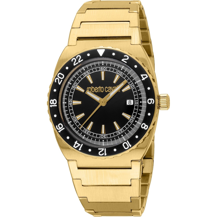 Roberto Cavalli Herrenuhr Edelstahl gold Herren