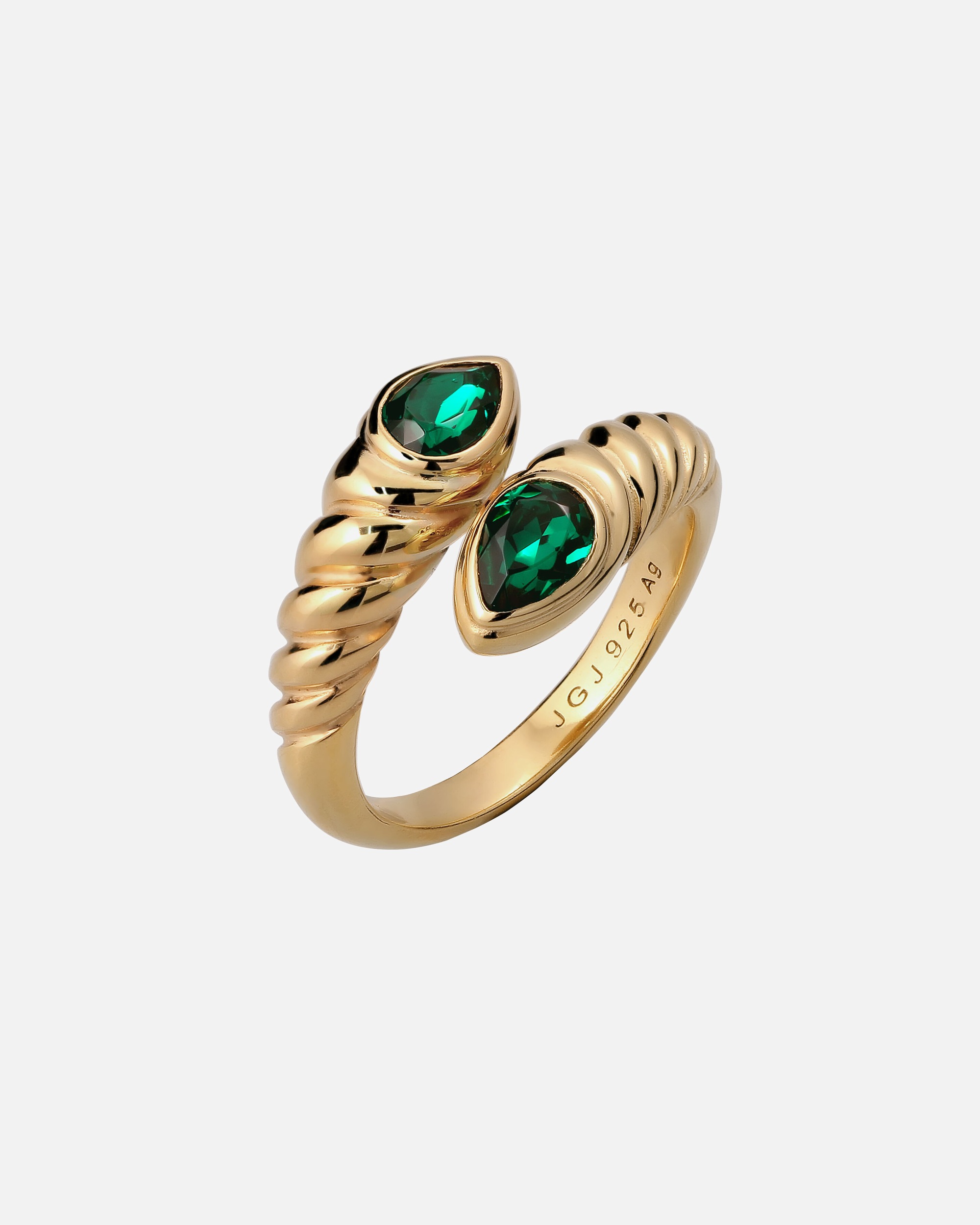 Ring für Weiblich Elli Schlange mit Kristallen von Swarovski® 925 Sterling Silber vergoldet 54