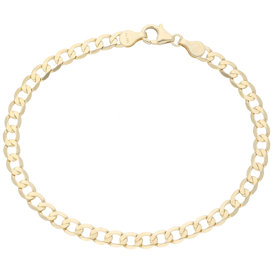 Luigi Merano Armband Panzerkette, diamantiert, massiv, Gold 585 21 cm Damen