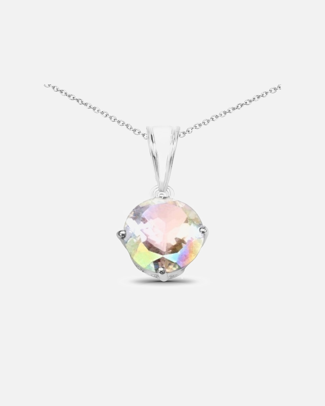 Halskette für Weiblich Vira Jewels Anhänger mit Kette 925/- Sterling Silber Quartz weiß 3,71 ct. 45cm