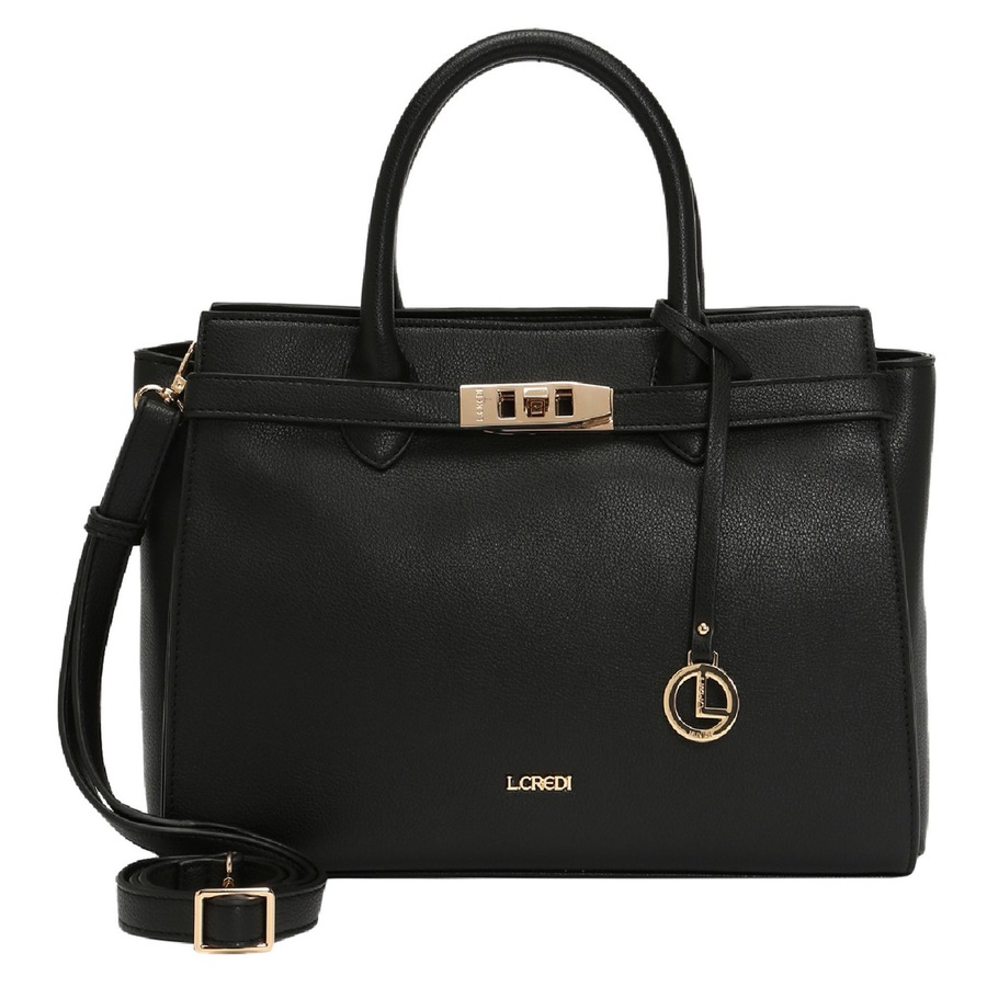L.CREDI Konstanze Henkeltasche schwarz Schwarz Damen