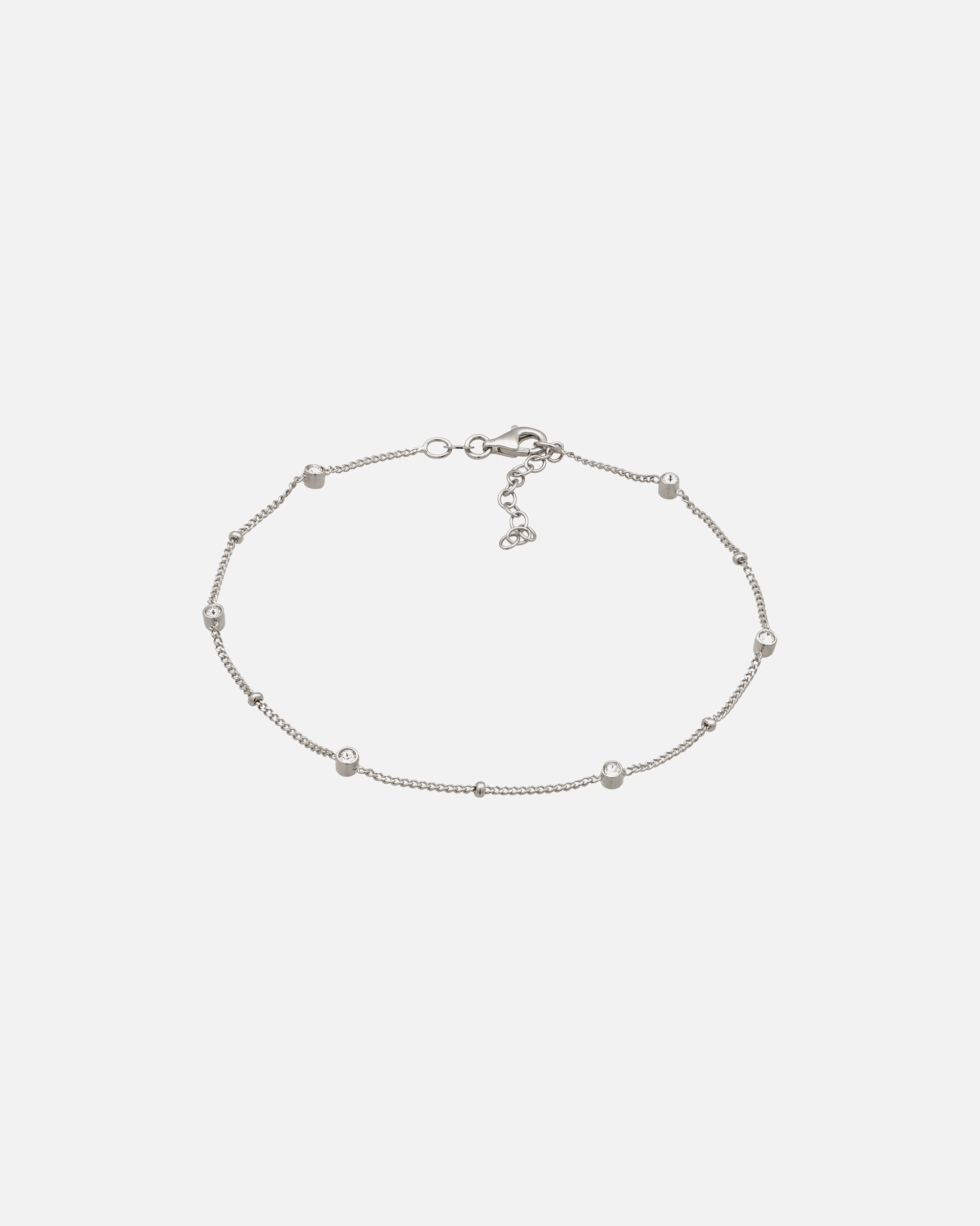 Schmuck für Weiblich Elli Fußkette Weiß 925 Sterling Silber, mit Kristallen von Swarovski® silberfarben