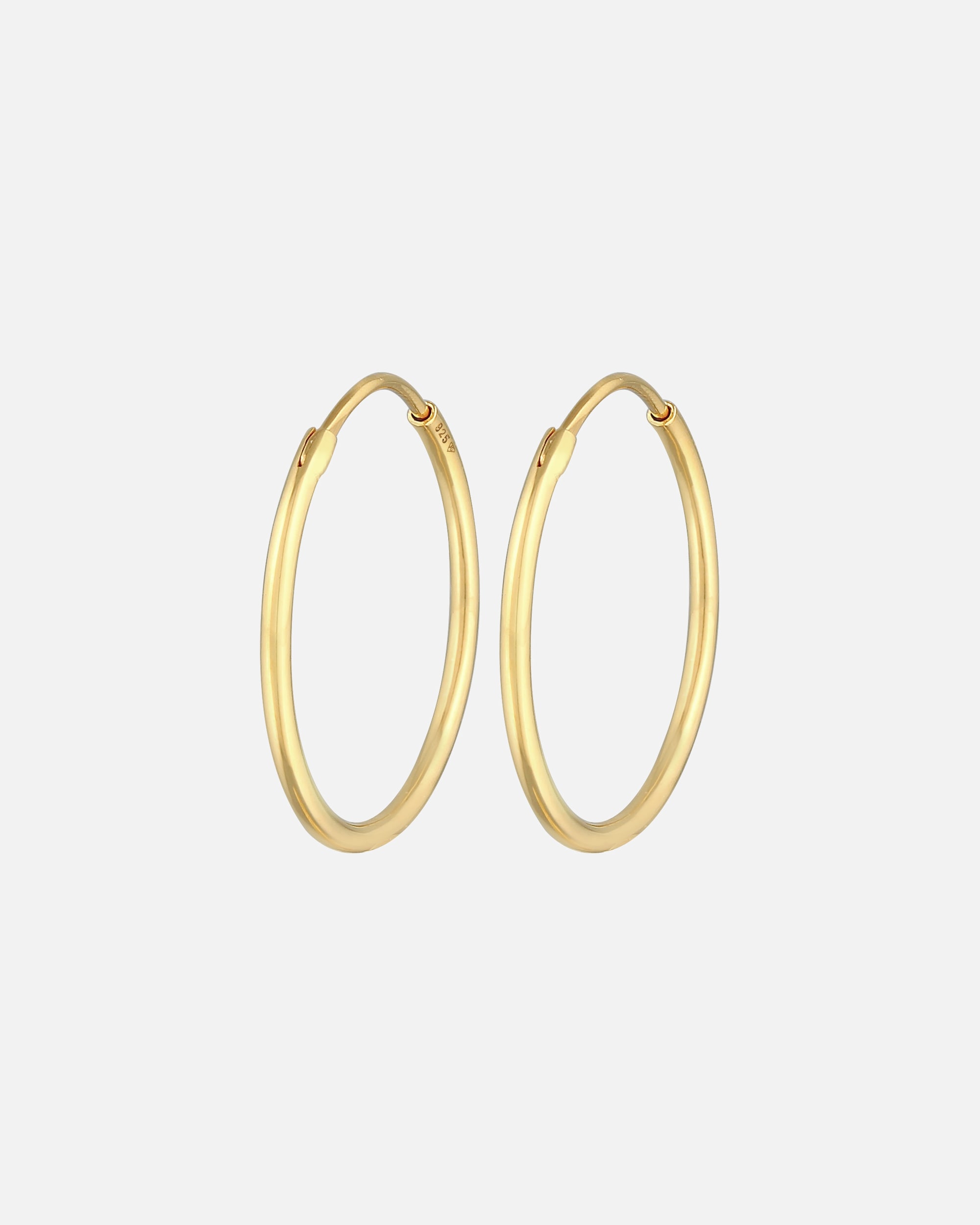 Ohrringe für Weiblich Elli Creolen Rund Basic Klassisch (30 mm) 925 Silber goldfarben