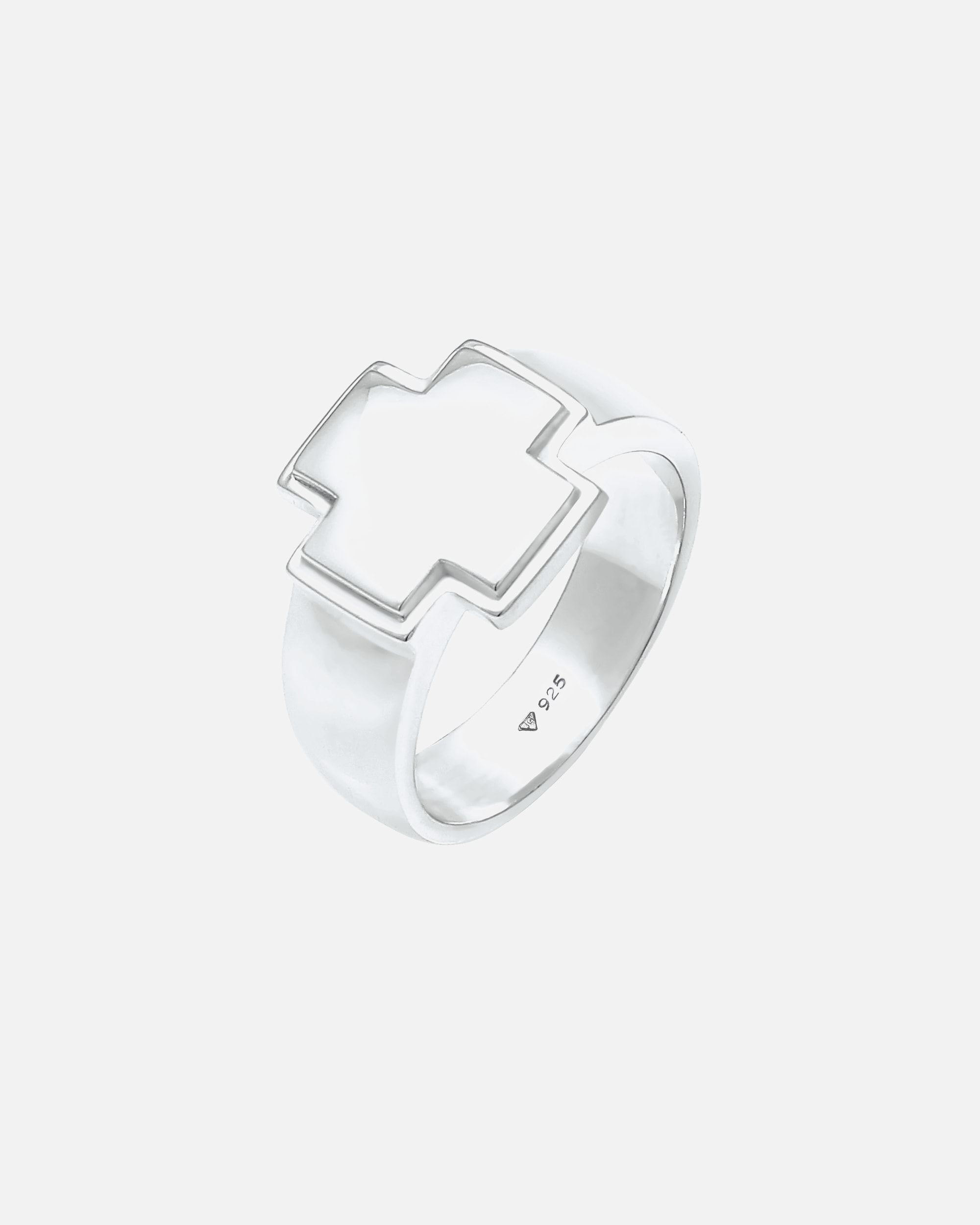 Ring für Männlich KUZZOI Herren Siegelring Bandring Kreuz 925 Silber 60