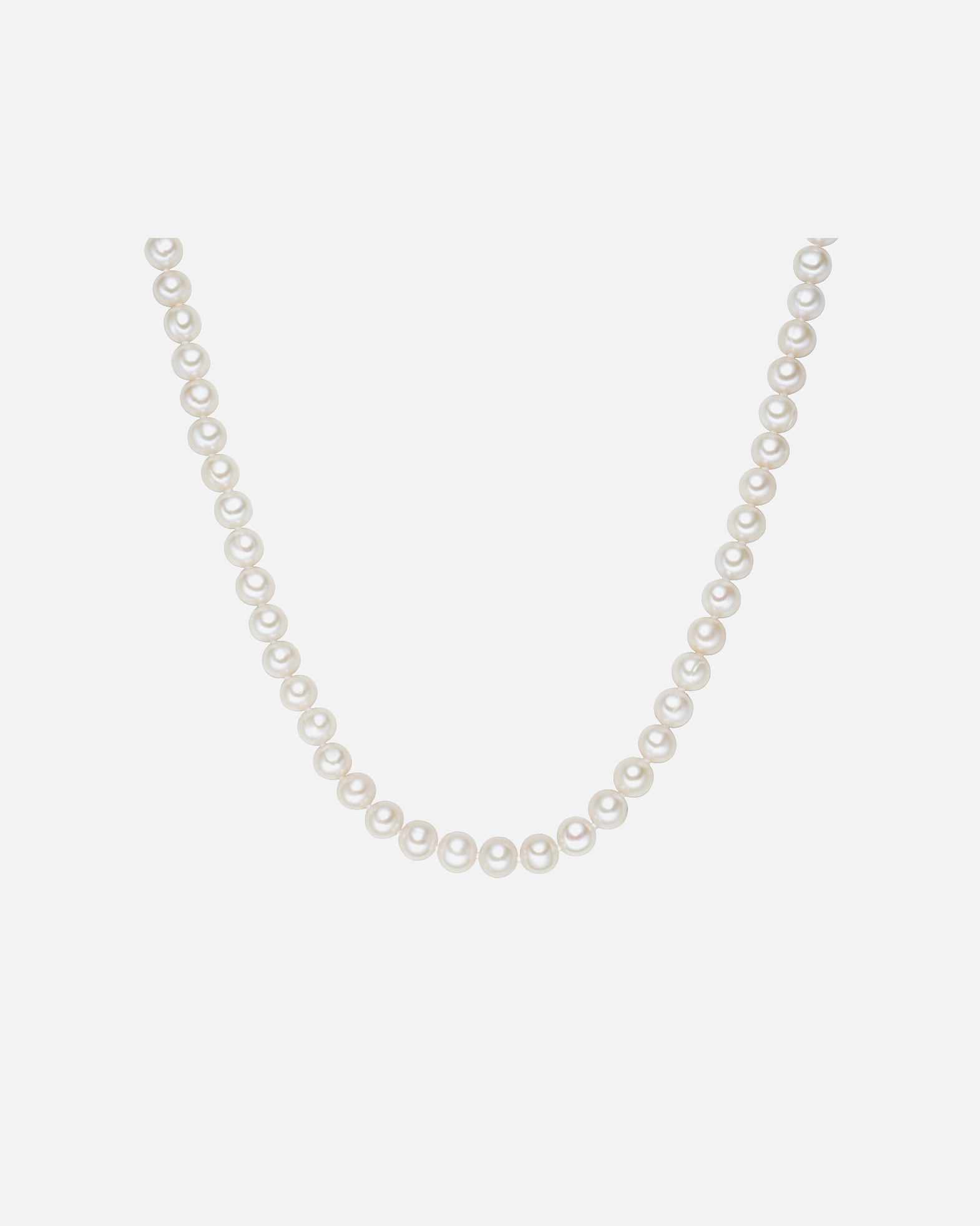 Halskette für Weiblich Valero Pearls Perlen-Kette aus Sterling Silber in silber mit Süßwasser-Zuchtperle 50 cm + 5 cm