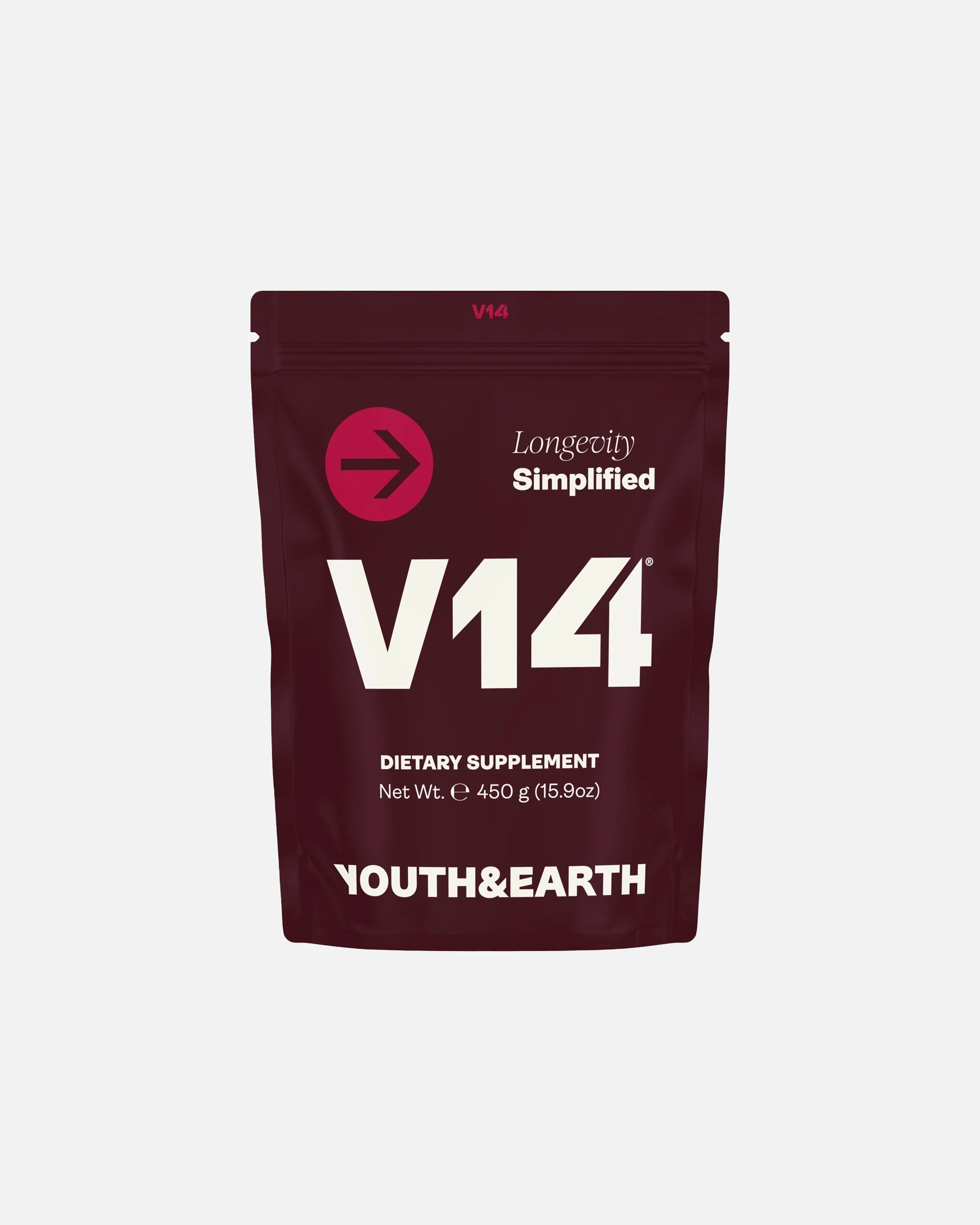Nahrungsergänzungsmittel für Unisex Youth&Earth Default Brand Line V14 LONGEVITY REDS – Pflanzenstoff-Komplex mit Polyphenolen und Nährstoffen 450 g Pulver