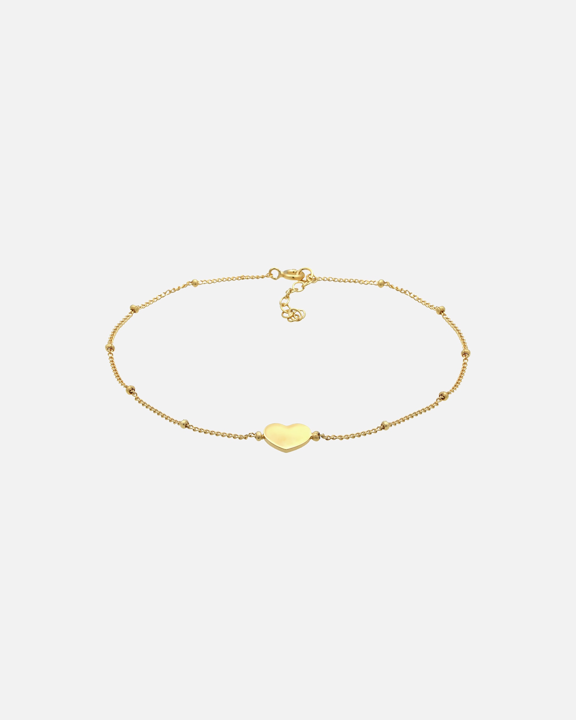 Schmuck für Weiblich Elli Herzchen Kugelkette Verspielt Sommer 925 Silber goldfarben