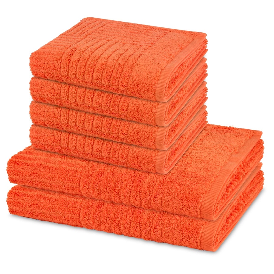 ROSS Handtuch-Set Carre (6-teilig) Orange Coral