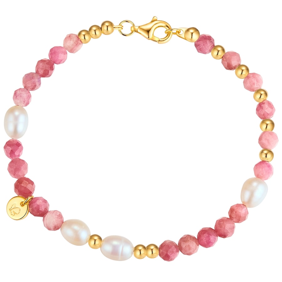 Glanzstücke München Armband aus Sterling Silber in gelbgold mit Turmalin Süßwasser-Zuchtperle 19 cm Damen