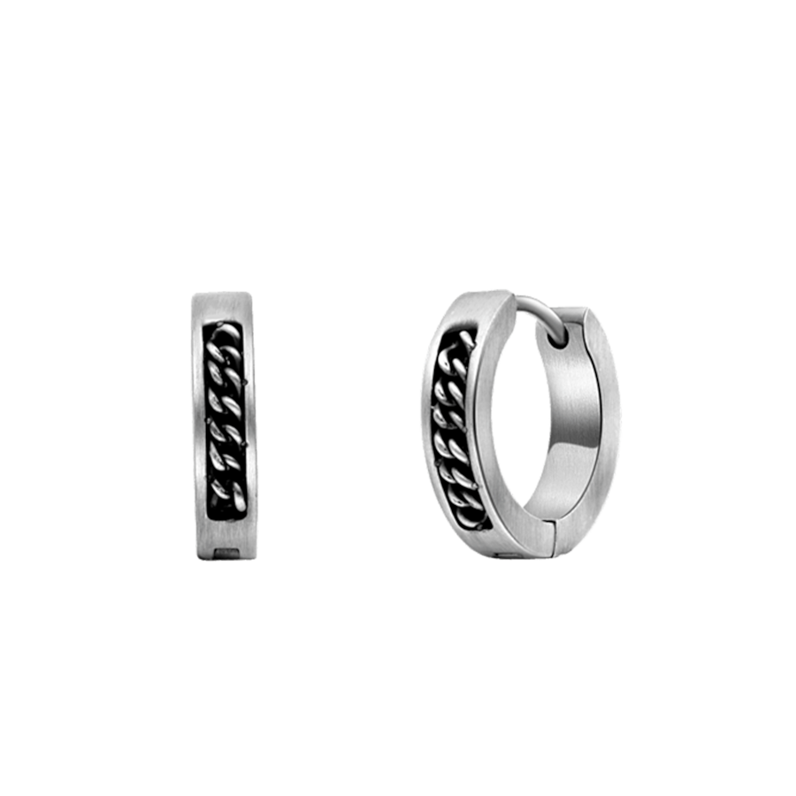 Lucardi Ohrringe Stahl - silbern Damen