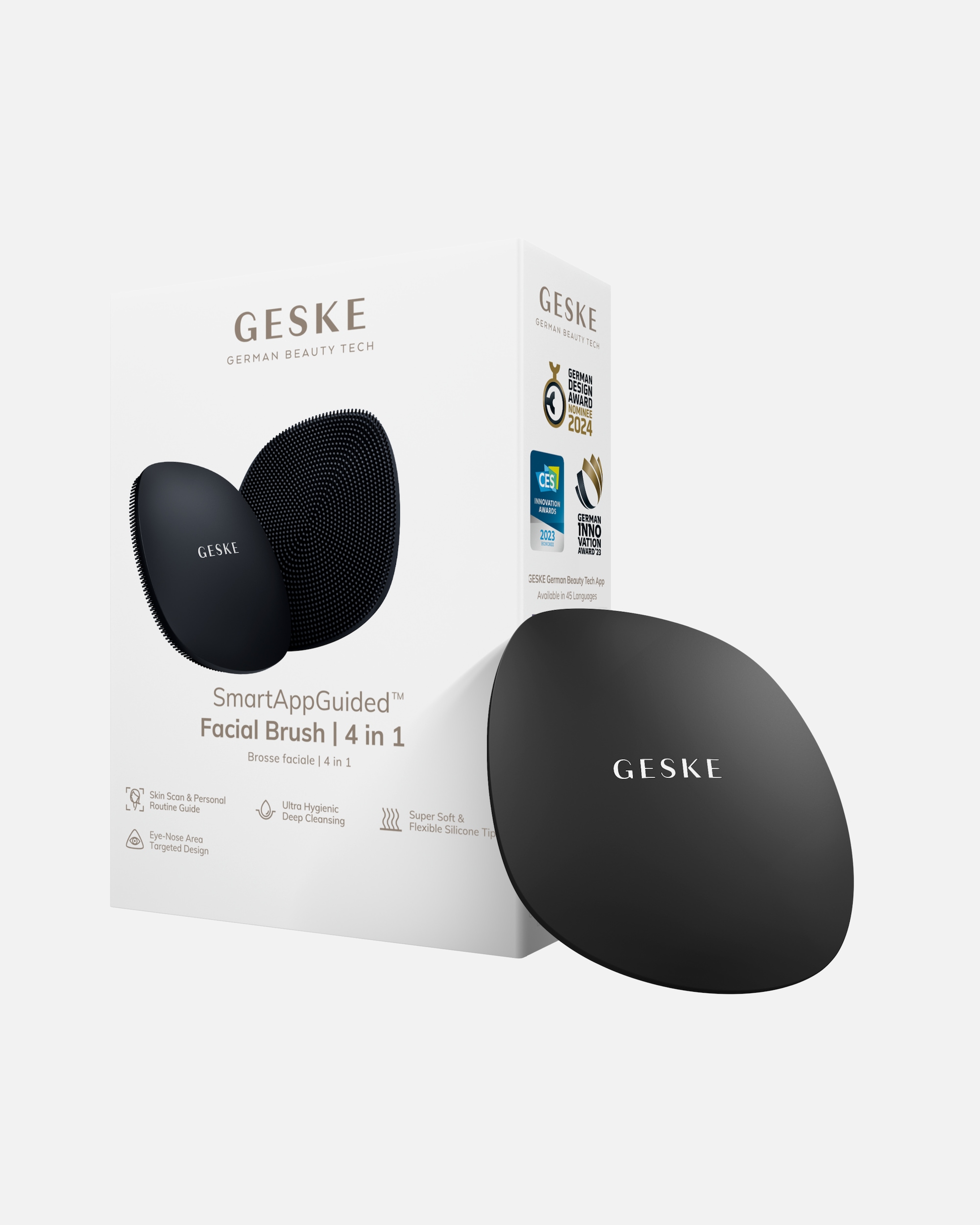 Blackhead Entferner für Unisex GESKE SmartAppGuided™ Facial Brush | 4 in 1 Black