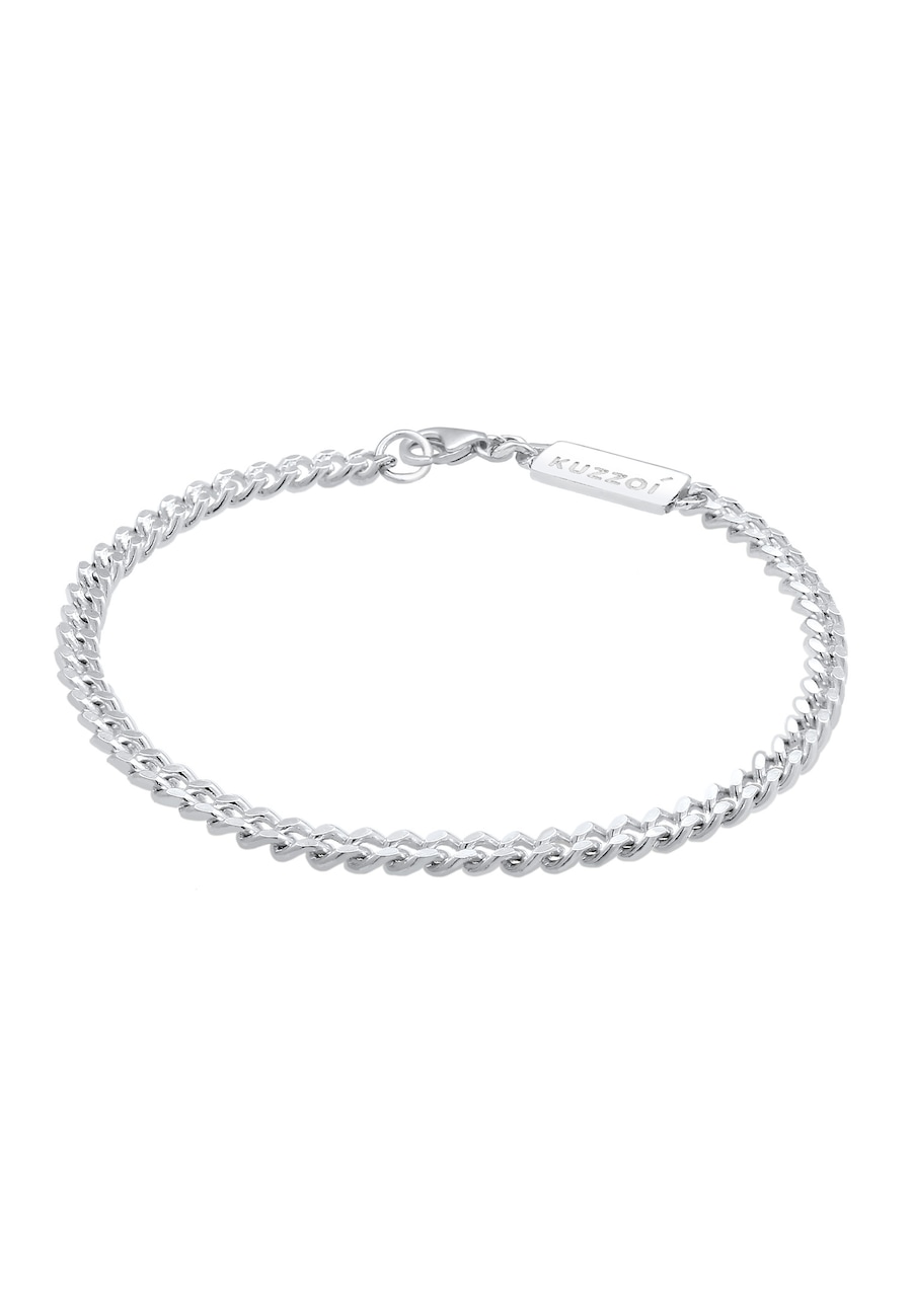 KUZZOI Herren Panzerkette Massiv Basic Piece 925 Silber 19