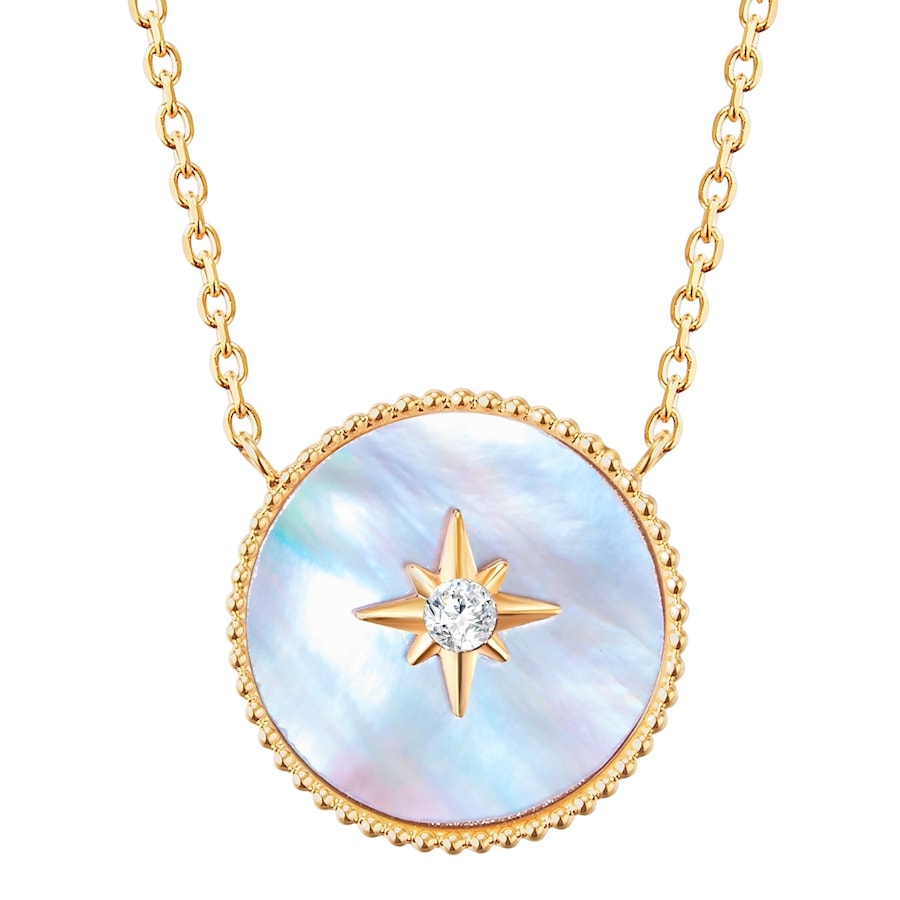 Valero Pearls Halskette Edelstahl Preciosa Perlmutt in Gelbgold 40,0 cm Basiskette + 5,0 Verlängerung Damen