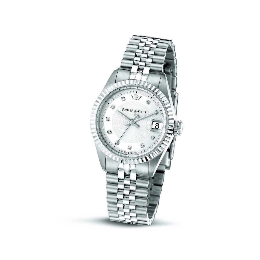 Philip Watch Damenuhr Edelstahl silber, weiß Damen