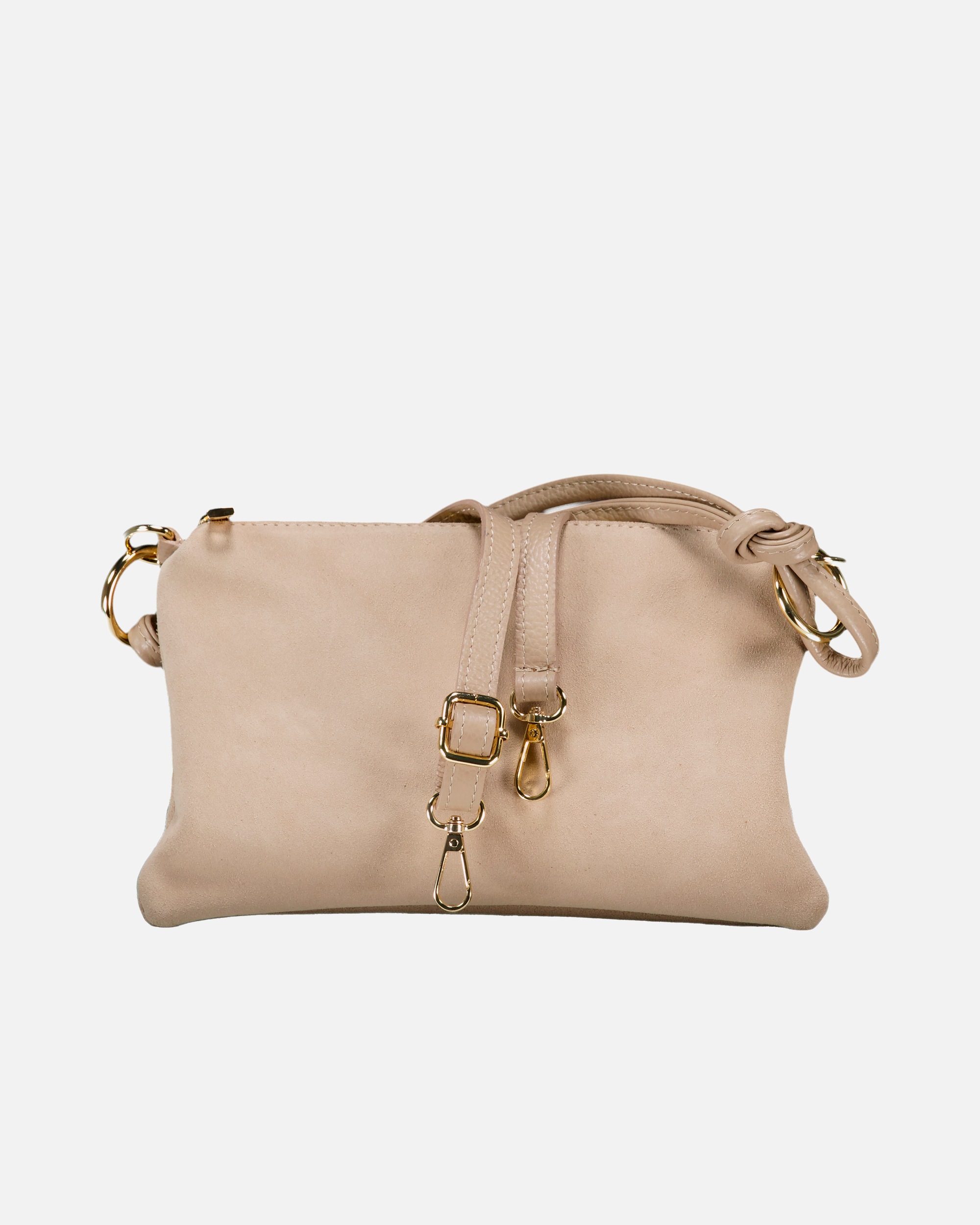 Umhängetasche für Weiblich Hausfelder Manufaktur Umhängetasche Velours mit Goldfittings Beige