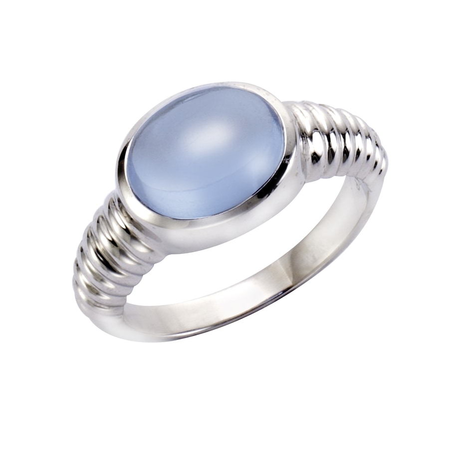 Jamelli Ring 925/- Sterling Silber Quarz (beh.) hellblau 056 (17,8) Damen