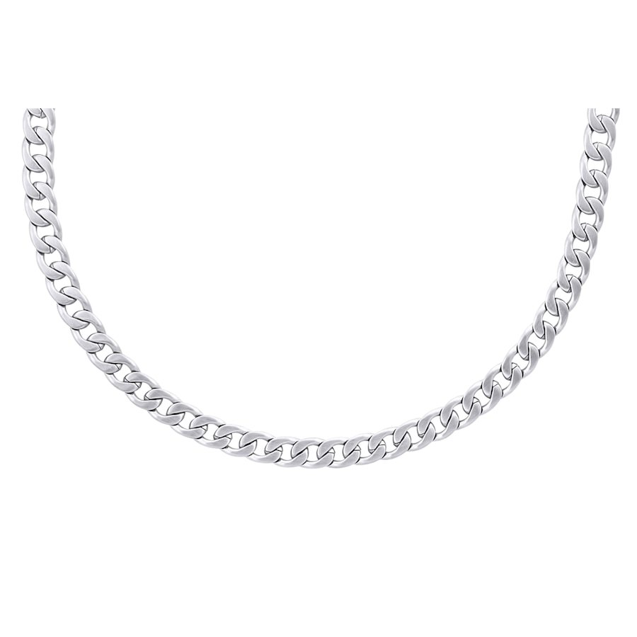 Lucardi Halskette Stahl - silbern 50.0mm Damen