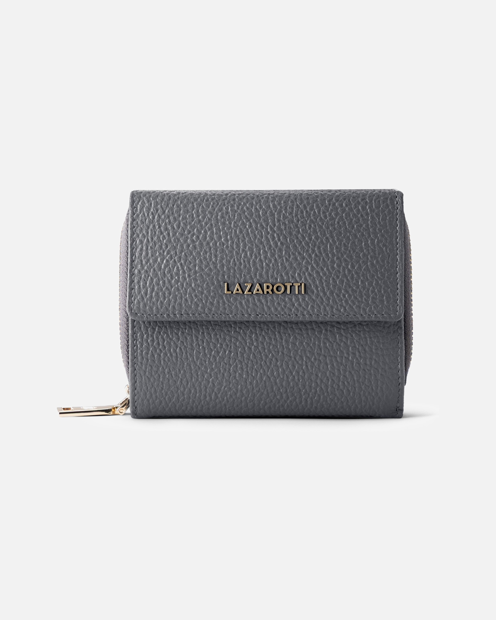 Portemonnaie für Weiblich Lazarotti Bologna Leather Damengeldbörse grey