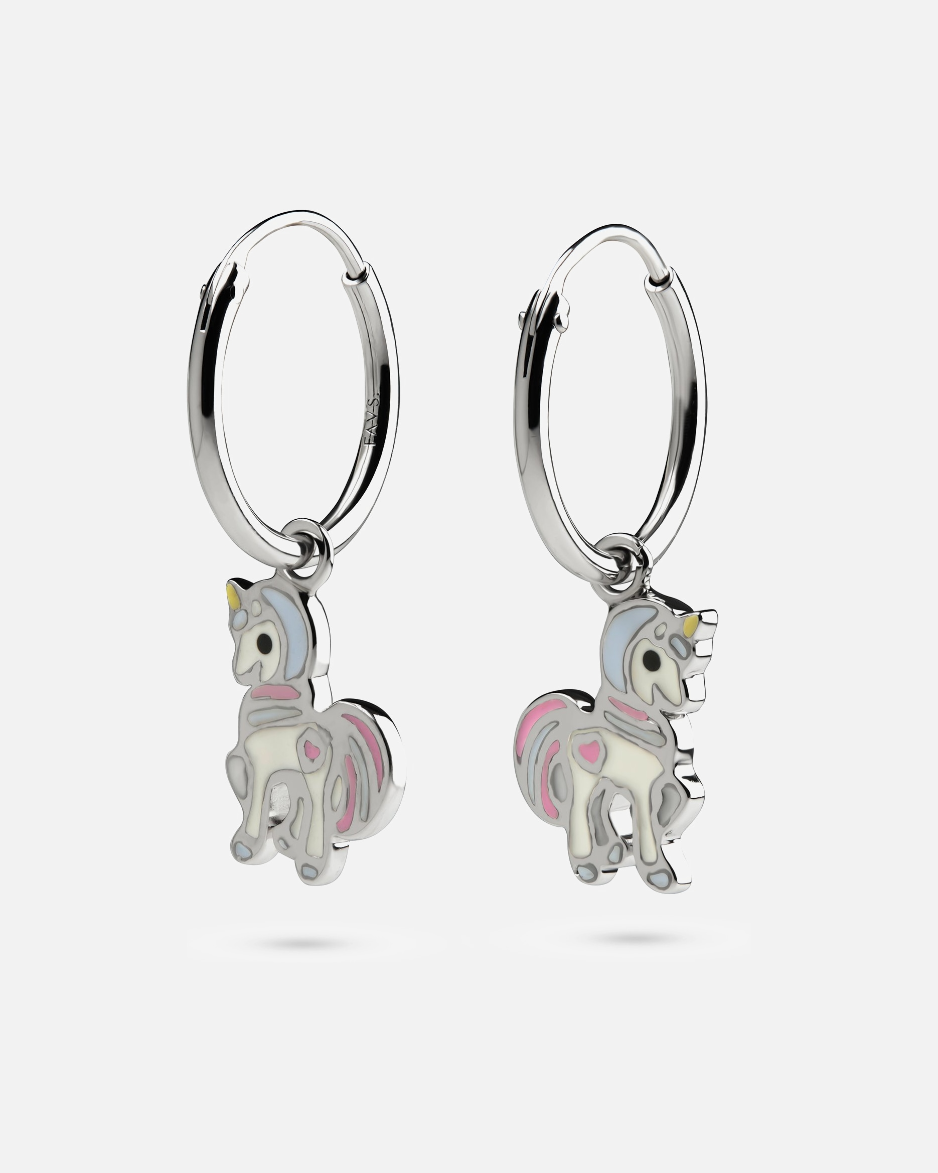 Ohrringe für Weiblich FAVS Little Friends Creolen 925er Silber, Emaille One Size