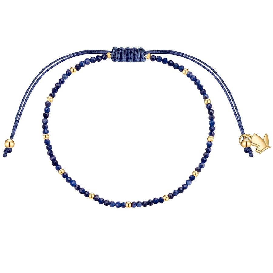 Glanzstücke München Armband aus Edelstahl in Gelbgold mit Saphir 15,0 - 22,0 cm, flexibel einstellbar Damen