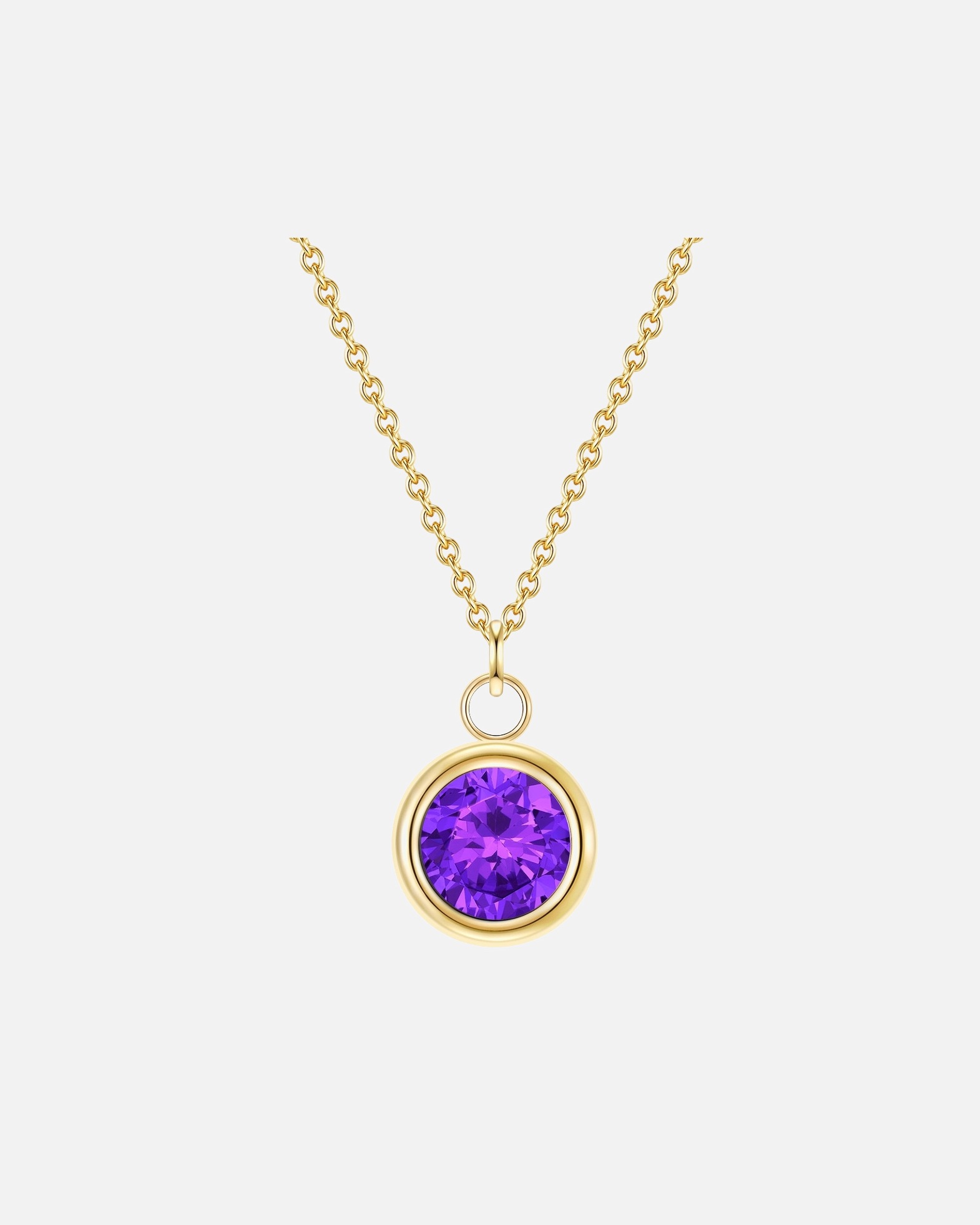 Halskette für Weiblich Glanzstücke München Halskette Sterling Silber Amethyst in Gelbgold 40,0 cm Basiskette + 5,0 cm Verlängerung