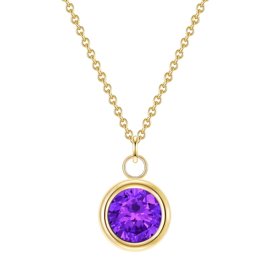 Glanzstücke München Halskette Sterling Silber Amethyst in Gelbgold 40,0 cm Basiskette + 5,0 Verlängerung Damen