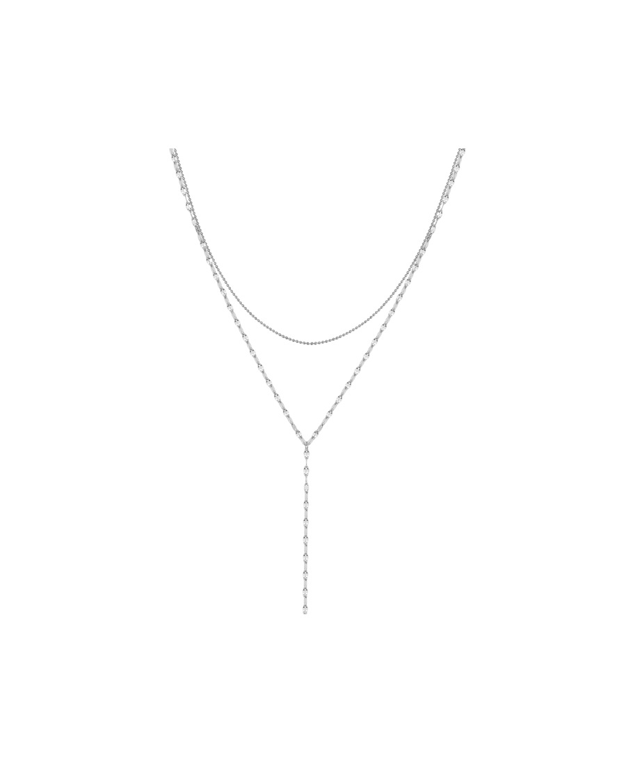 Hey Happiness Layered Y Kette aus Edelstahl – besondere Valentinstagsüberraschung Silber Damen