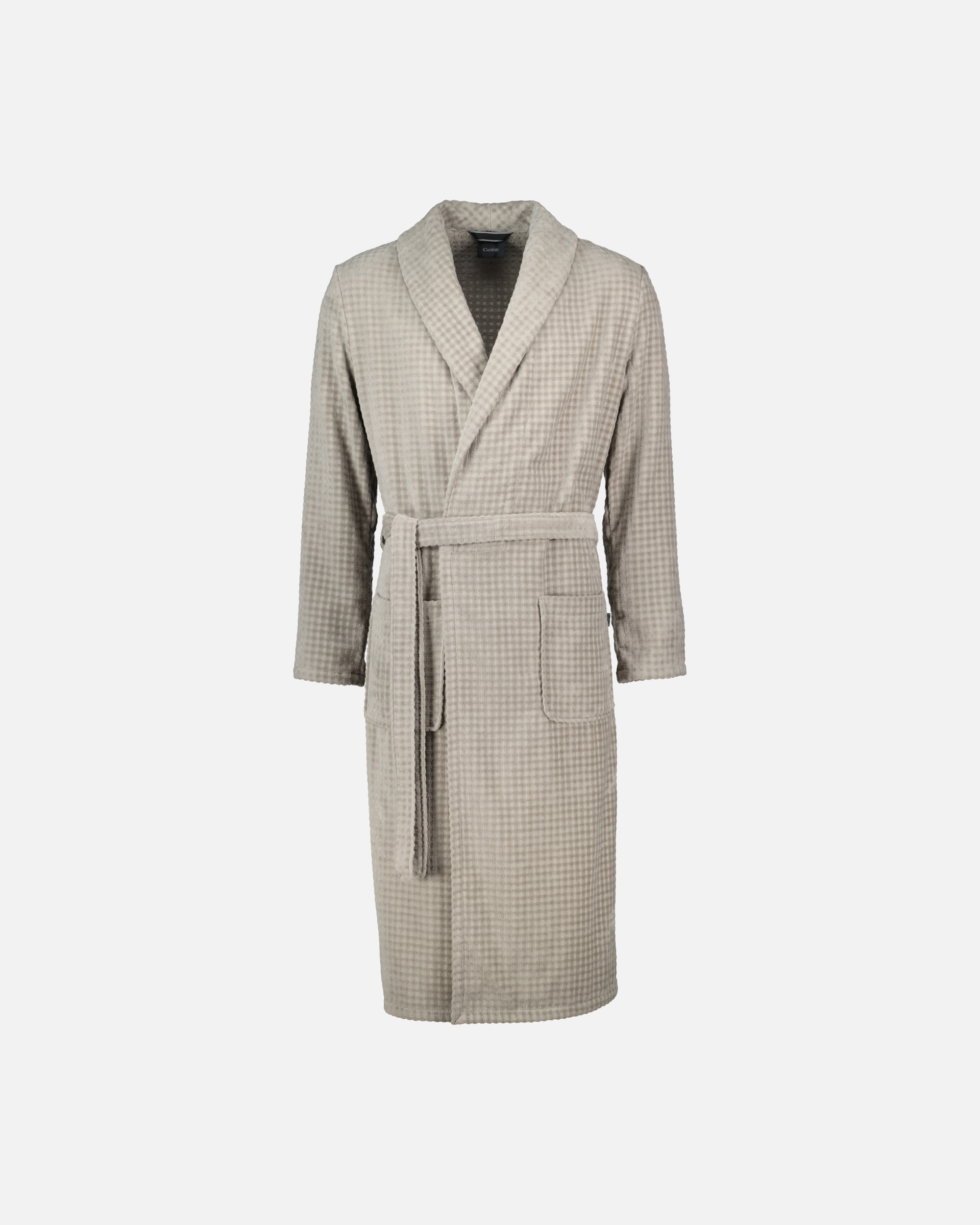 Bademantel für Unisex Cawö Cawö Bademäntel Herren Schalkragen Waffelpiqué 6508 graphit - 779 M