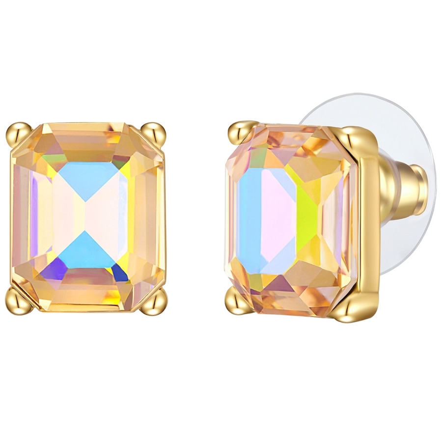 Yokoamii Ohrstecker aus Messing in Gelbgold mit Glas 12,7 mm Damen