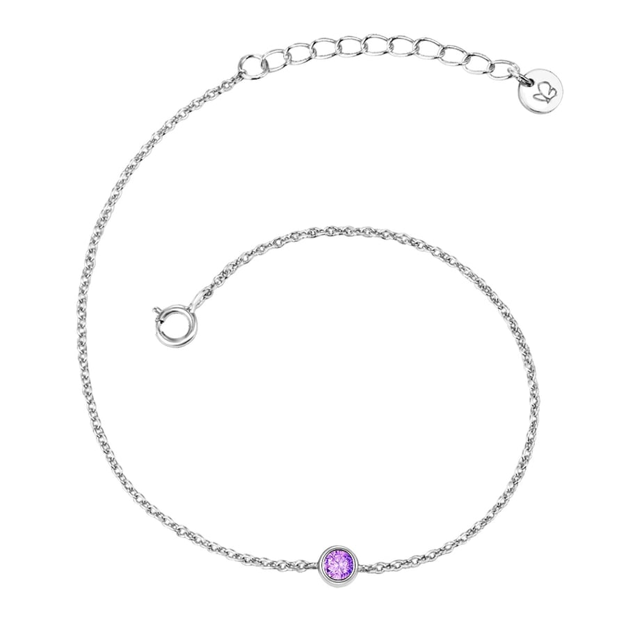 Glanzstücke München Armband Sterling Silber Amethyst in 17,0 cm Basislänge + 3,0 Verlängerung Damen