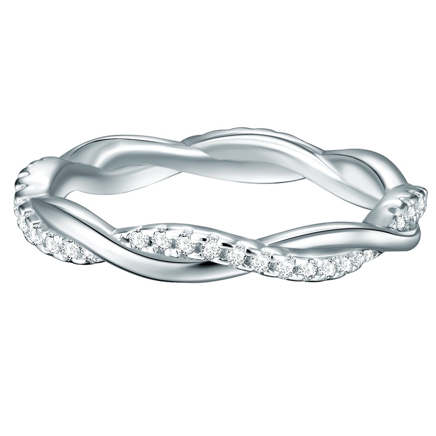 Trilani Ring aus Sterling Silber in silber mit Zirkonia 61 Weiss Damen