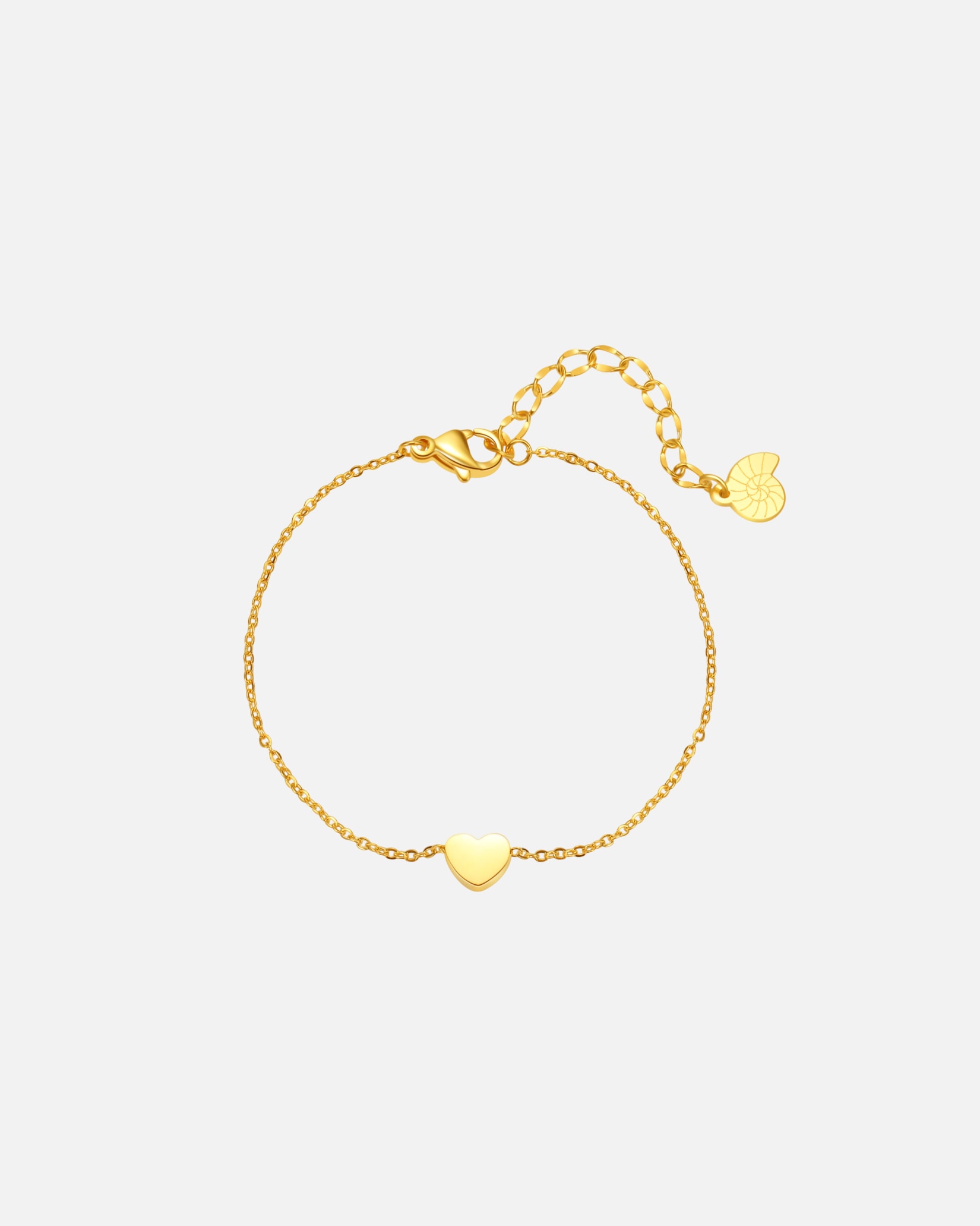 Armband für Weiblich Hey Happiness Default Brand Line Armband mit Herz-Charm aus Edelstahl Gold