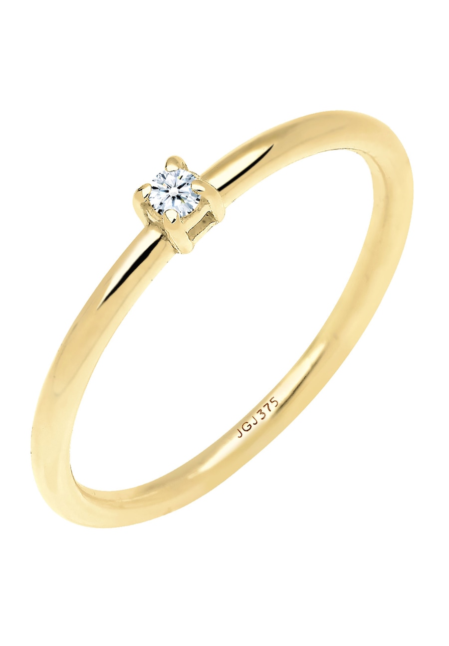 Elli DIAMONDS Verlobungsring Diamant 0.03 ct. 375 Gelbgold 58 Damen
