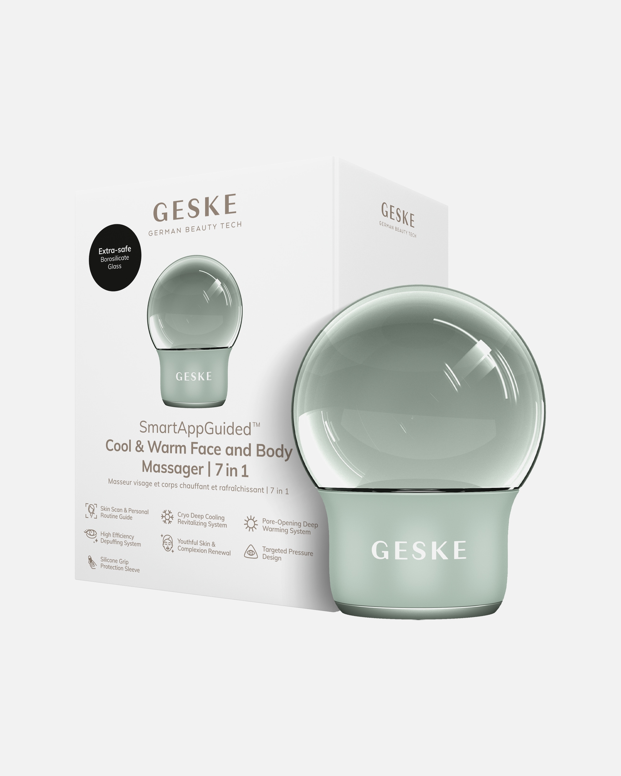 Multifunktionsgerät für Unisex GESKE GESKE SmartAppGuided™ Cool & Warm Face & Body Massager | 7 in 1 Green