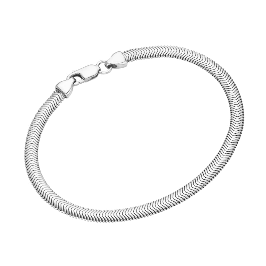 Smart Jewel Armband gedrückte Schlangenkette massiv, Silber 925 19 cm Damen