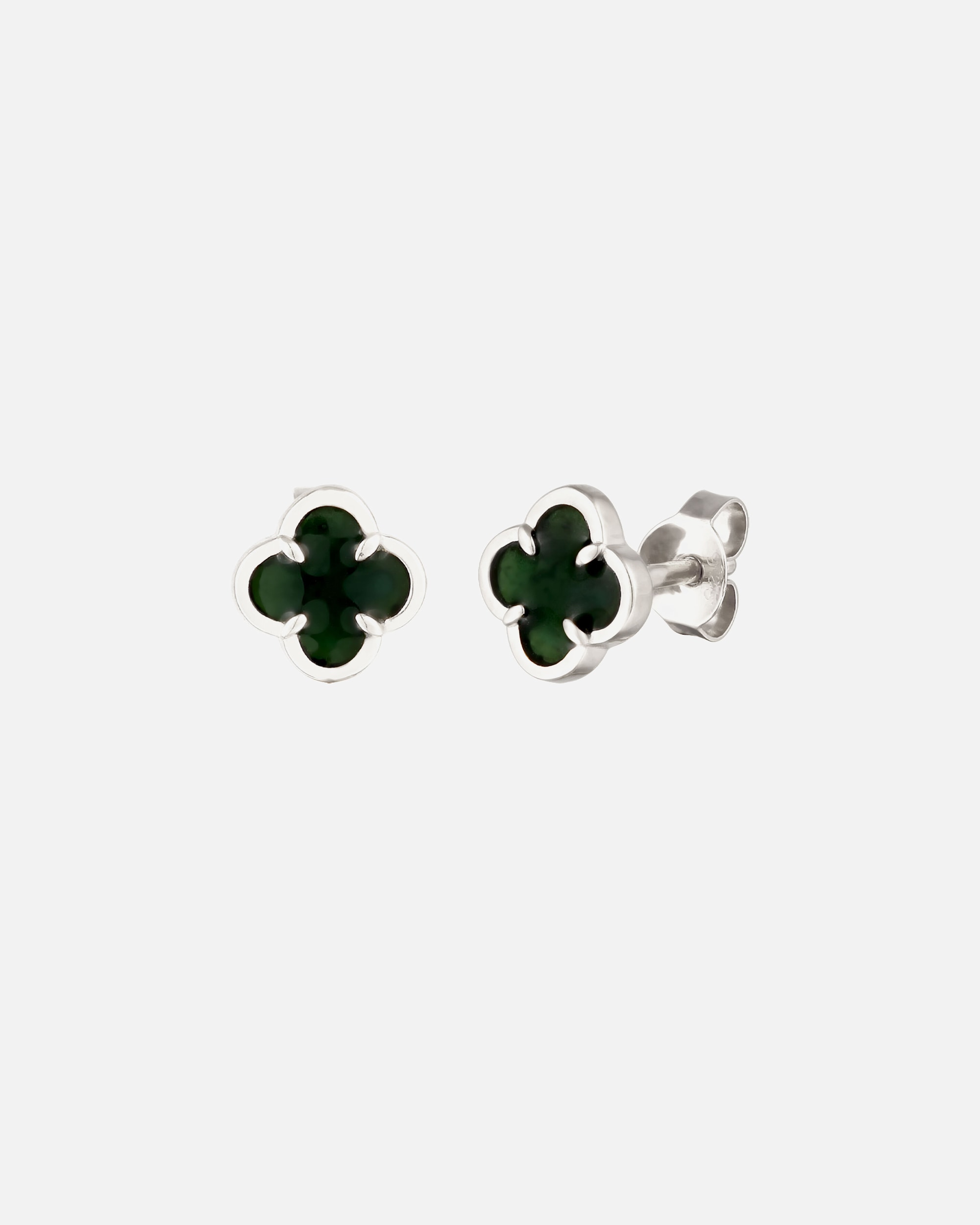 Ohrringe für Männlich KUZZOI Ohrstecker Kleeblatt Emaille Grün 925 Sterling Silber silberfarben